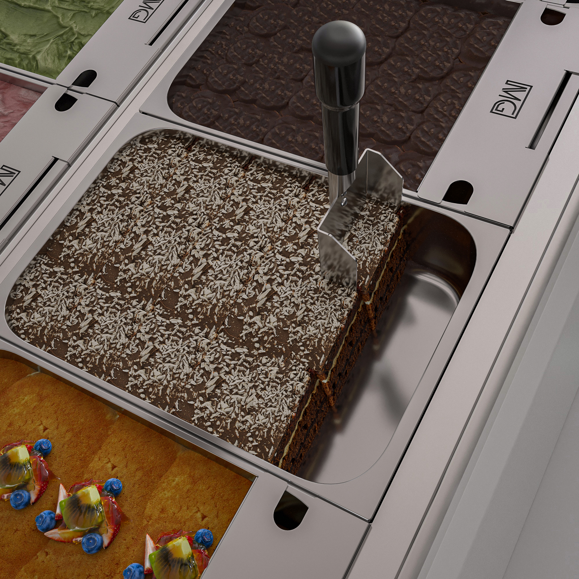 Spatule droite en utilisation