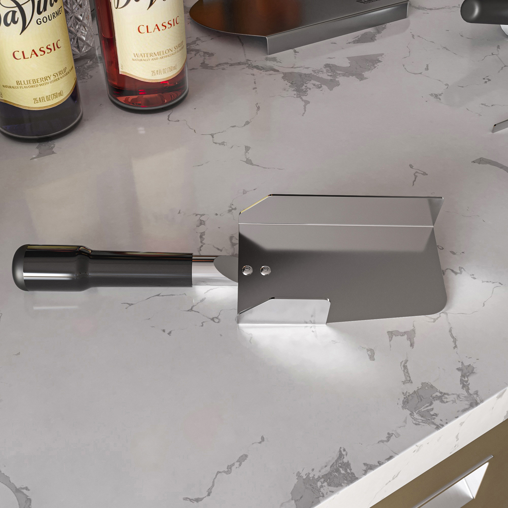 Spatule gauche sur plan de travail